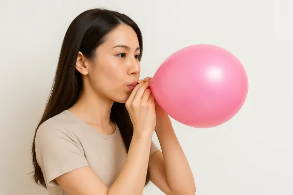 風船を膨らます呼吸法のイメージ画像